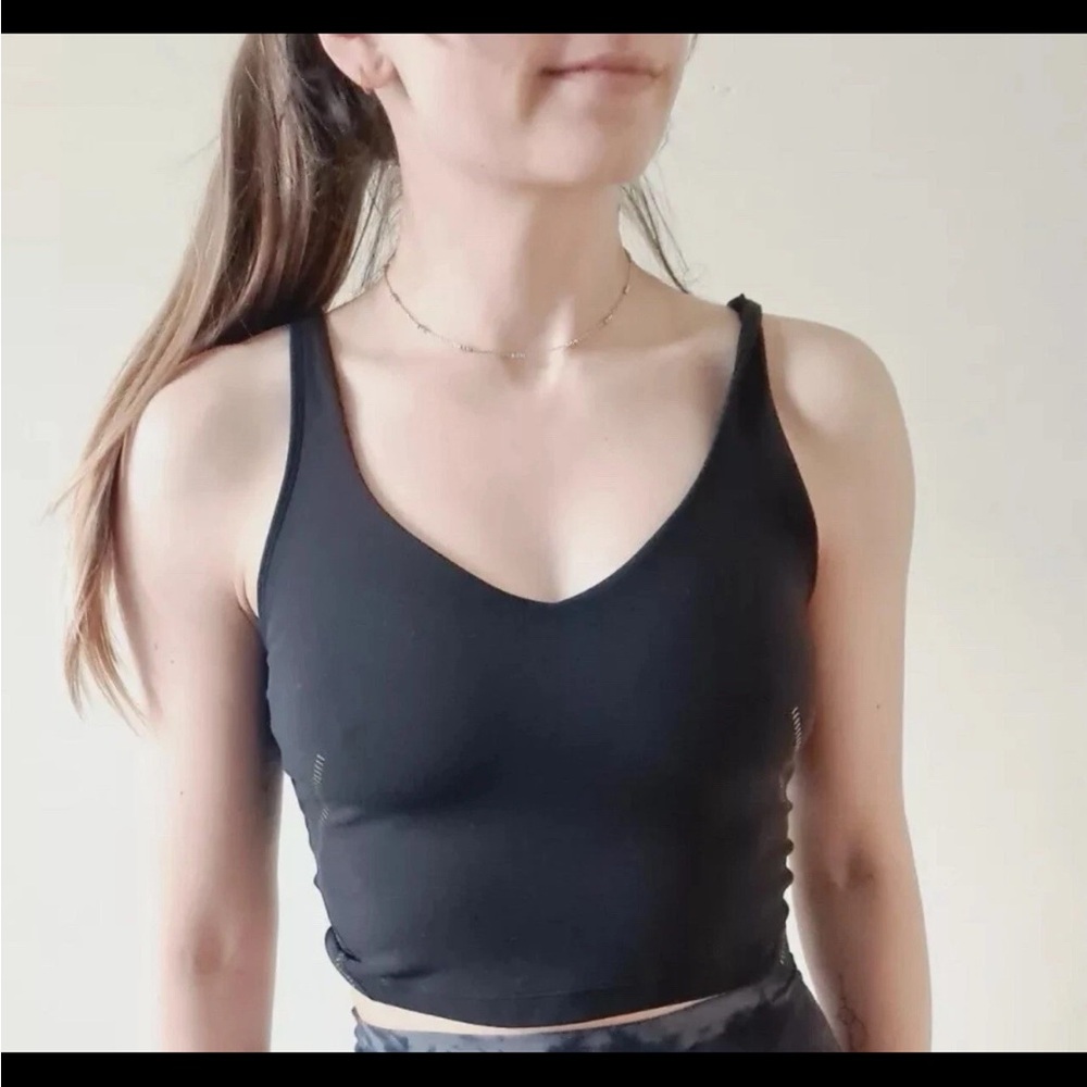Lululemon  Black Sports Bra with Gold Detailing